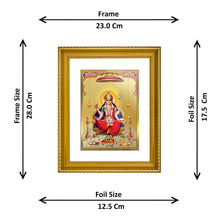 Load image into Gallery viewer, DIVINITI Santoshi Mata Gold Plated Wall Photo Frame, Table Decor| DG Frame 056 Size 2.5 and 24K Gold Plated Foil (28 CM X 23 CM)
