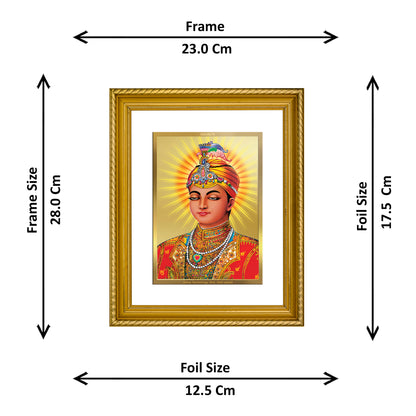 Diviniti 24K Gold Plated Guru Harkrishan Wooden Photo Frame for Home & Office Decor, Wall Hanging, Tabletop, Puja Room, Gift DG056S2.5 (29.5x24.5 CM)