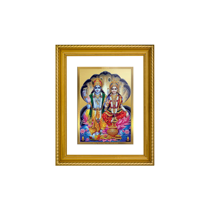 Diviniti 24K Gold Plated Vishnu Lakshmi Wooden Photo Frame for Home & Office Decor, Wall Hanging, Tabletop, Puja Room, Gift DG056S2.5 (29.5x24.5 CM)