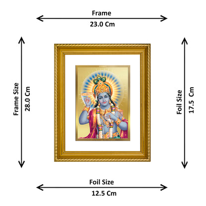 Diviniti 24K Gold Plated Vishnu Wooden Photo Frame for Home & Office Decor, Wall Hanging, Tabletop, Puja Room, Gift DG056S2.5 (29.5x24.5 CM)