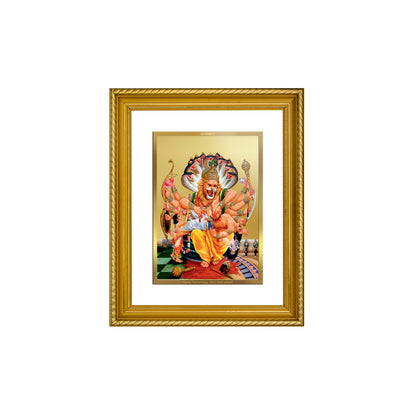 Diviniti 24K Gold Plated Narasimha Wooden Photo Frame for Home & Office Decor, Wall Hanging, Tabletop, Puja Room, Gift DG056S2.5 (29.5x24.5 CM)