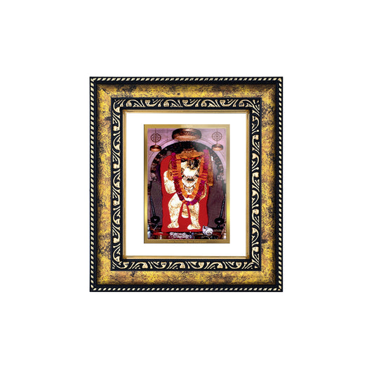 DIVINITI 24K Gold Plated Mahendipur Balaji Premium Photo Frame Idol for Puja Room, Home Wall Decor, Workshop, Table Top, Premium Gift|DG113 Size 2 (22.6x18.4 CM)