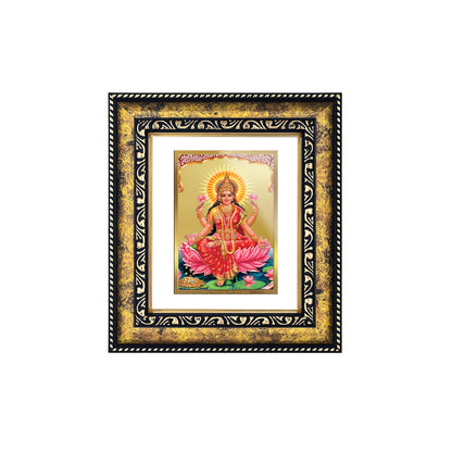 DIVINITI 24K Gold Plated Goddess Lakshmi Elegant Photo Frame Idol for Puja Room, Home Wall Decor, Workshop, Table Top, Premium Gift|DG113 Size 2 (22.6x18.4 CM)