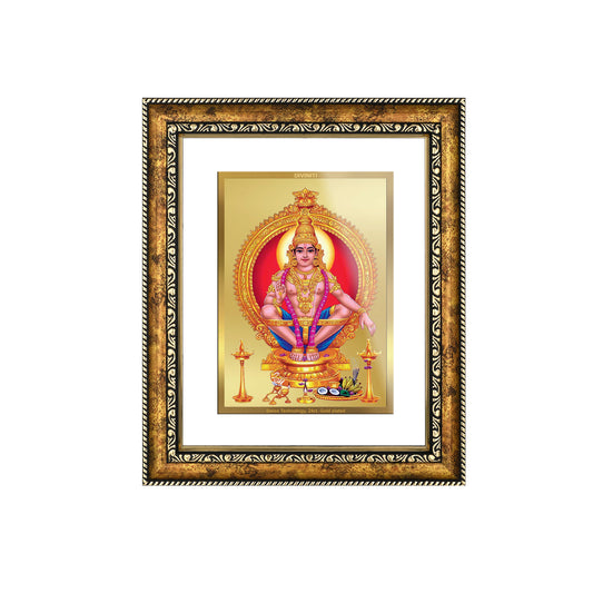 DIVINITI Ayyapan-2 Gold Plated Wall Photo Frame, Table Decor| DG Frame 113 Size 2.5 and 24K Gold Plated Foil (29 CM X 23.7 CM)