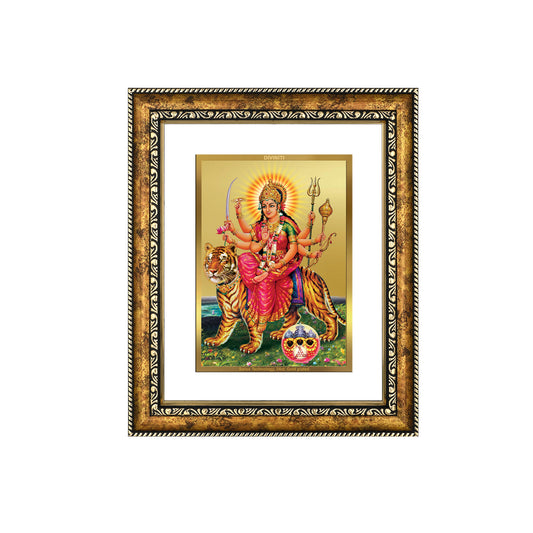 DIVINITI Durga Gold Plated Wall Photo Frame, Table Decor| DG Frame 113 Size 2.5 and 24K Gold Plated Foil (29 CM X 23.7 CM)