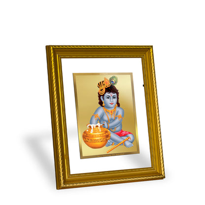 Diviniti 24K Gold Plated Bal Gopal Wooden Photo Frame for Home & Office Decor, Wall Hanging, Tabletop, Puja Room, Gift DG056S2.5 (29.5x24.5 CM)