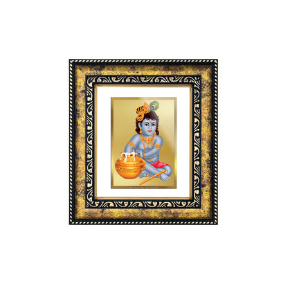 DIVINITI 24K Gold Plated Foil Bal Gopal Photo Frame Idol for Wall Hanging, Workshop, Table Top, Home Decor, Luxury Gift|DG113 Size 2 (22.6x18.4 CM)