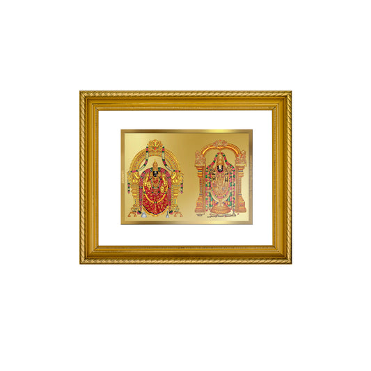 Diviniti 24K Gold Plated Padmavati Balaji Wooden Photo Frame for Home & Office Decor, Wall Hanging, Tabletop, Puja Room, Gift DG056S2.5 (29.5x24.5 CM)