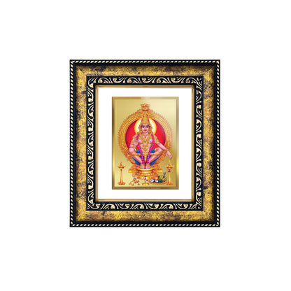 DIVINITI 24K Gold Plated Ayyapan Photo Frame Idol for Home Wall Decor, Workshop, Table Top, Gift|DG113 Size 2 (22.6x18.4 CM)