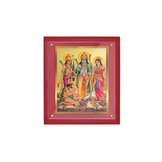 Diviniti 24K Gold Plated Ram Darbar Photo Frame For Home Decor, Wall Hanging Decor, Worship & Gift (36.5 CM X 30.5 CM)