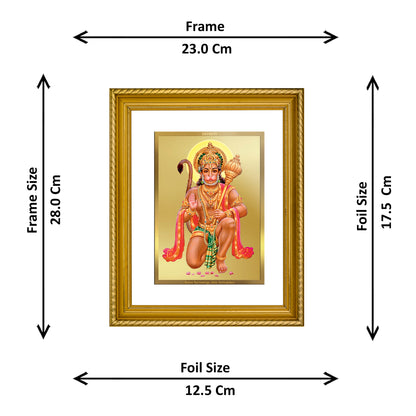 Diviniti 24K Gold Plated Hanuman Wooden Photo Frame for Home & Office Decor, Wall Hanging, Tabletop, Puja Room, Gift DG056S2.5 (29.5x24.5 CM)