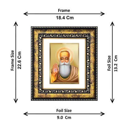 DIVINITI 24K Gold Plated Foil Guru Nanak Photo Frame for Puja Room, Home Wall Decor, Workshop, Table Top, Premium Gift|DG113 Size 2 (22.6x18.4 CM)