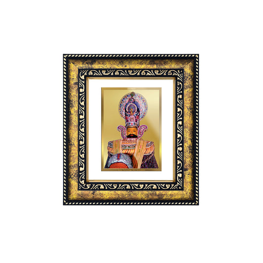 DIVINITI 24K Gold Plated Foil Khatu Shyam Photo Frame for Home Decor, Puja Room, Table Top, Wall Hanging, Workshop, Luxurious Gift|DG113 Size 2 (22.6x18.4 CM)