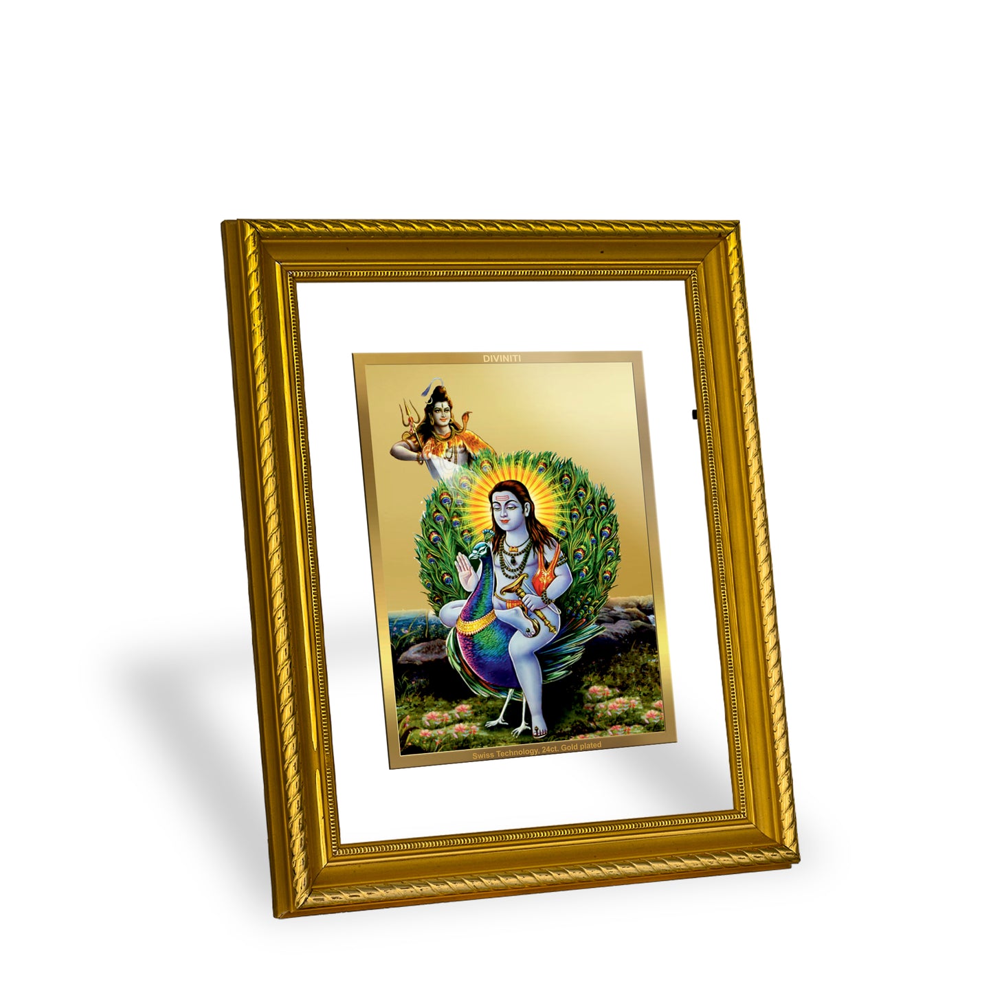 DIVINITI 24K Gold Plated Baba Balak Nath Wall Photo Frame for Home Decor, Wall Hanging, Table Top, Puja Room & Gift DG056S3 (27.6X35.4 CM)