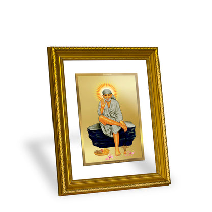 DIVINITI 24K Gold Plated Sai Baba Wall Photo Frame for Home Decor, Wall Hanging, Table Top, Puja Room & Gift DG056S3 (27.6X35.4 CM)