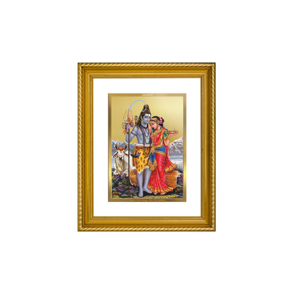 Diviniti 24K Gold Plated Shiva Parvati Wooden Photo Frame for Home & Office Decor, Wall Hanging, Tabletop, Puja Room, Gift DG056S2.5 (29.5x24.5 CM)