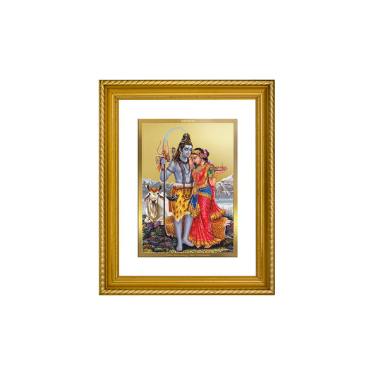 Diviniti 24K Gold Plated Shiva Parvati Wooden Photo Frame for Home & Office Decor, Wall Hanging, Tabletop, Puja Room, Gift DG056S2.5 (29.5x24.5 CM)