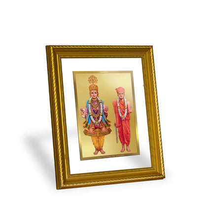 Diviniti 24K Gold Plated Swami Narayan Wooden Photo Frame for Home & Office Decor, Wall Hanging, Tabletop, Puja Room, Gift DG056S2.5 (29.5x24.5 CM)