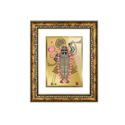 DIVINITI 24K Gold Plated Shrinathji Wall Photo Frame for Home Decor, Wall Hanging, Table Top, Puja Room & Gift DG113S3 (27.6X35.4 CM)