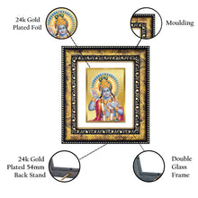 Load image into Gallery viewer, DIVINITI Vishnu Gold Plated Wall Photo Frame, Table Decor| DG Frame 113 Size 2 and 24K Gold Plated Foil (23.5 CM X 19.5 CM)
