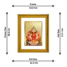 Load image into Gallery viewer, DIVINITI Siddhivinayak Gold Plated Wall Photo Frame, Table Decor| DG Frame 056 Size 2.5 and 24K Gold Plated Foil (28 CM X 23 CM)
