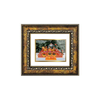 DIVINITI 24K Gold Plated Foil Mata Ka Darbar Wall Photo Frame, Table Decor for Home & Office Decor Gift Items DG 113 Size 1 (17.7x15.9 CM)