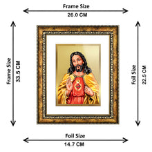 Load image into Gallery viewer, DIVINITI Jesus Gold Plated Wall Photo Frame, Table Decor| DG Frame 113 Size 3 and 24K Gold Plated Foil (33.3 CM X 26 CM)
