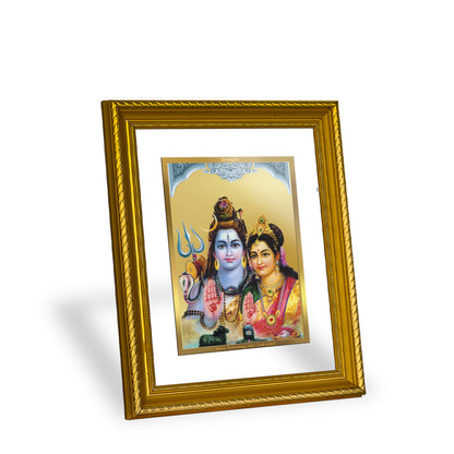 Diviniti 24K Gold Plated Shiv Parvati Wooden Wall Photo Frame for Home & Office Decor, Tabletop, Puja Room, Gift DG056S2.5 (29.5x24.5 CM)