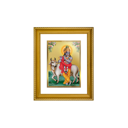 Diviniti 24K Gold Plated Krishna Wooden Photo Frame for Home & Office Decor, Wall Hanging, Tabletop, Puja Room, Gift DG056S2.5 (29.5x24.5 CM)