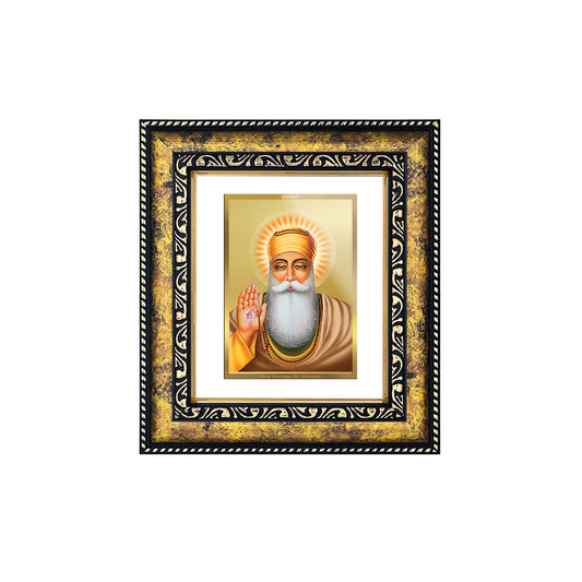 DIVINITI 24K Gold Plated Foil Guru Nanak Photo Frame for Puja Room, Home Wall Decor, Workshop, Table Top, Premium Gift|DG113 Size 2 (22.6x18.4 CM)