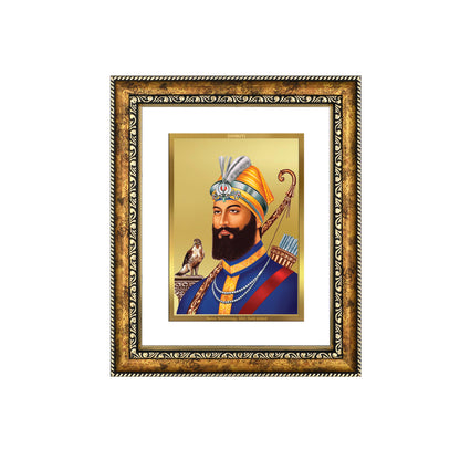 DIVINITI Guru Gobind Singh Gold Plated Wall Photo Frame, Table Decor| DG Frame 113 Size 2.5 and 24K Gold Plated Foil (29 CM X 23.7 CM)