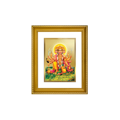 Diviniti 24K Gold Plated Panchmukhi Hanuman Wooden Photo Frame for Home & Office Decor, Wall Hanging, Tabletop, Puja Room, Gift DG056S2.5 (29.5x24.5 CM)