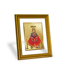 Load image into Gallery viewer, DIVINITI Khatu Shyam with Garlands Gold Plated Wall Photo Frame, Table Decor| DG Frame 056 Size 2.5 and 24K Gold Plated Foil(28 CM X 23 CM)
