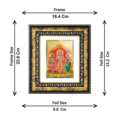 DIVINITI 24K Gold Plated Murugan Valli Photo Frame Idol for Home Decor, Puja Room, Table Top, Wall Hanging, Workshop, Luxurious Gift|DG113 Size 2 (22.6x18.4 CM)