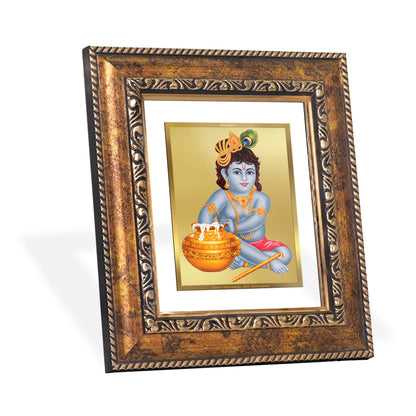 DIVINITI 24K Gold Plated Foil Bal Gopal Wall Photo Frame, Table Decor for Home & Office Decor Gift Items DG 113 Size 1 (17.7x15.9 CM)