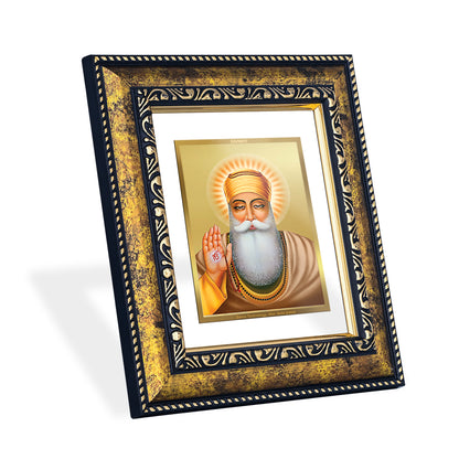 DIVINITI 24K Gold Plated Foil Guru Nanak Photo Frame for Puja Room, Home Wall Decor, Workshop, Table Top, Premium Gift|DG113 Size 2 (22.6x18.4 CM)