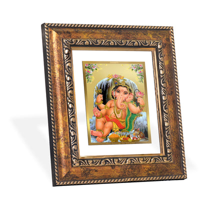 DIVINITI 24K Gold Plated Foil Bal Ganesha Wall Photo Frame, Table Decor for Home & Office Decor Gift Items DG 113 Size 1 (17.7x15.9 CM)