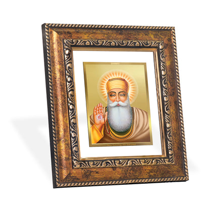 DIVINITI 24K Gold Plated Foil Guru Nanak Wall Photo Frame, Table Decor for Home & Office Decor Gift Items DG 113 Size 1 (17.7x15.9 CM)