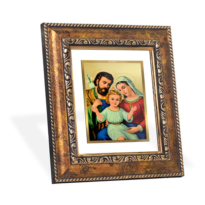 DIVINITI 24K Gold Plated Foil Holy Family Wall Photo Frame, Table Decor for Home & Office Decor Gift Items DG 113 Size 1 (17.7x15.9 CM)