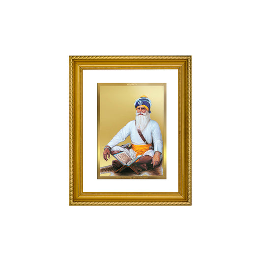 DIVINITI 24K Gold Plated Baba Deep Singh Wall Photo Frame for Home Decor, Wall Hanging, Table Top, Puja Room & Gift DG056S3 (27.6X35.4 CM)