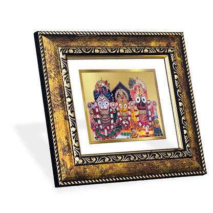 DIVINITI 24K Gold Plated Foil Jagannath Wall Photo Frame, Table Decor for Home & Office Decor Gift Items DG 113 Size 1 (17.7x15.9 CM)