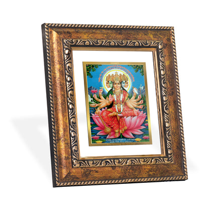 DIVINITI 24K Gold Plated Foil Goddess Gayatri Wall Photo Frame, Table Decor for Home & Office Decor Gift Items DG 113 Size 1 (17.7x15.9 CM)