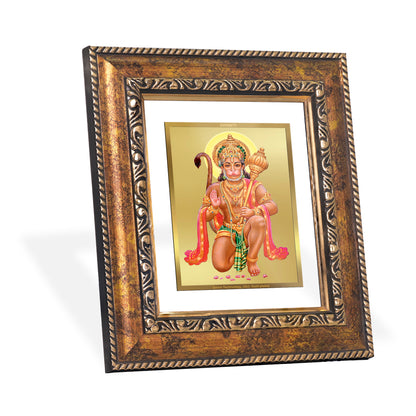 DIVINITI 24K Gold Plated Foil Hanuman Wall Photo Frame, Table Decor for Home & Office Decor Gift Items DG 113 Size 1 (17.7x15.9 CM)