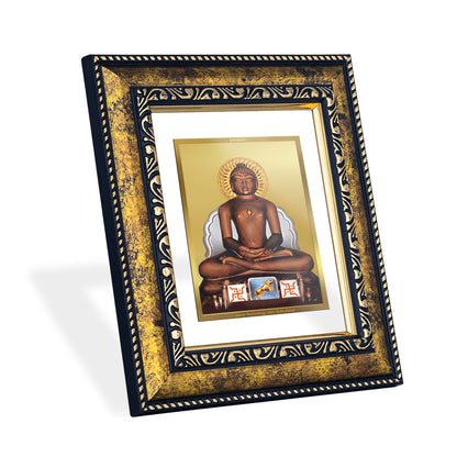 DIVINITI 24K Gold Plated Mahavira Luxurious Photo Frame Idol for Home Wall Decor, Workshop, Table Top, Premium Gift|DG113 Size 2 (22.6x18.4 CM)