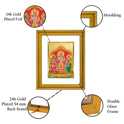 DIVINITI 24K Gold Plated Murugan Valli Wall Photo Frame for Home Decor, Wall Hanging, Table Top, Puja Room & Gift DG056S3 (27.6X35.4 CM)