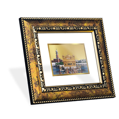 DIVINITI 24K Gold Plated Golden Temple Wall Photo Frame for Home Decor, Wall Hanging, Table Top, Puja Room & Gift DG113S3 (27.6X35.4 CM)