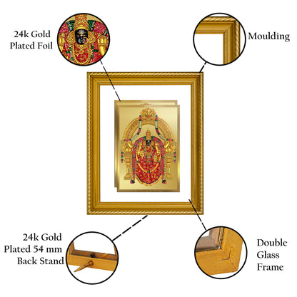 Diviniti 24K Gold Plated Padmavati Wooden Photo Frame for Home & Office Decor, Wall Hanging, Tabletop, Puja Room, Gift DG056S2.5 (29.5x24.5 CM)