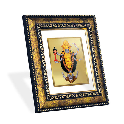 DIVINITI 24K Gold Plated Maa Kali Modern Photo Frame Idol for Wall Hanging, Workshop, Table Top, Home Decor, Luxury Gift|DG113 Size 2 (22.6x18.4 CM)