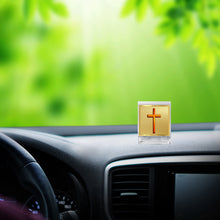 Load image into Gallery viewer, Diviniti 24K Gold Plated Holy Cross Frame For Car Dashboard, Home Decor, Tabletop, Prayer, Gift (ACF 3A)(5.8 x 4.8 CM)
