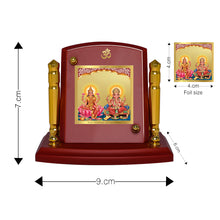 Load image into Gallery viewer, Diviniti 24K Gold Plated Lakshmi &amp; Ganesha Frame For Car Dashboard, Home Decor, Puja Room and Gift (MDF 1B P+)(7 x 9 CM)
